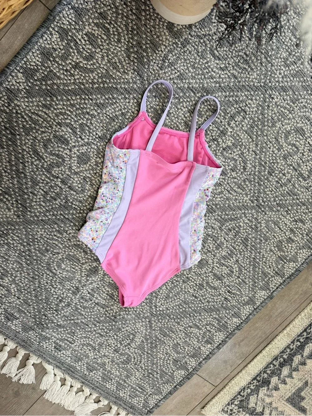 Eddie Bauer 4T Toddler Girl Swim Suit Bathing Suit Pink and Lavender One-Piece